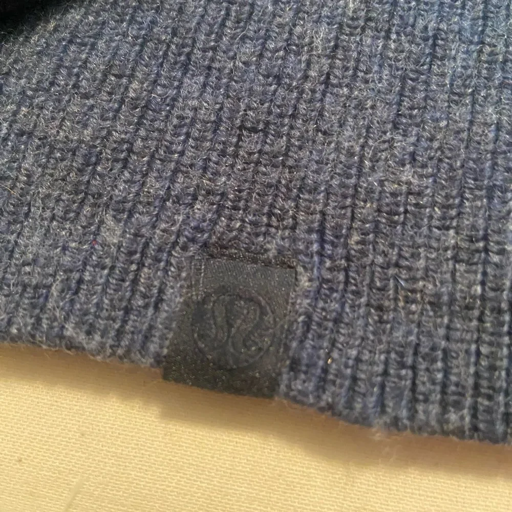 Lululemon Women's Blue Merino Wool-Blend Ribbed Mock Turtleneck Sweater Size 6